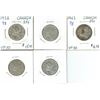 Image 1 : 5 CDN Silver Quarters 2-1938, 2-1940, 43 VF