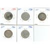 Image 2 : 5 CDN Silver Quarters 2-1938, 2-1940, 43 VF