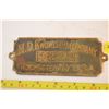 Image 1 : Brass advertising plaque