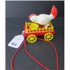 Image 1 : 1950s Reliable plastic pull toy "Hen peckin at food" - up and down action - GWO