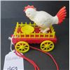 Image 2 : 1950s Reliable plastic pull toy "Hen peckin at food" - up and down action - GWO