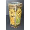 Image 6 : 100yr old victory V. candy tin - Octagon shape, Victorian woman in full dress - England 5"x10"