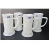 Image 1 : Set of 4, Milk glass mugs/tankards - English scene