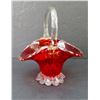 Image 1 : Victorian hand blown "Amberina" glass basket