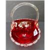 Image 2 : Victorian hand blown "Amberina" glass basket
