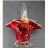 Image 4 : Victorian hand blown "Amberina" glass basket