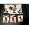 Image 1 : 72" x 108" lace table cloth and 4 rooster place mats