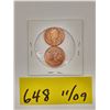 Image 2 : Two pennies – 2002 marked "P", very bright