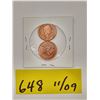 Image 3 : Two pennies – 2002 marked "P", very bright