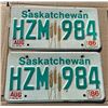 Image 1 : 1986 Pair of Saskatchewan License Plates