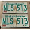 Image 1 : 1987 Pair of Saskatchewan License Plates