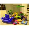 Image 1 : Aquarium and box of misc toys and cards