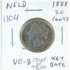 Image 1 : 1888 Canadian NFLD Silver 20 cent Coin