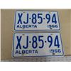 Image 1 : Pair of 1966 alberta license plate Xj-85-94