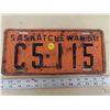 Image 1 : 1950 sask. License plate= C5-115