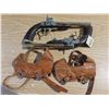 Image 1 : Pair of 1807 replica muskets and 2 leather holsters