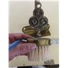 Image 3 : Vintage brass crumb catcher and brush with art deco style hand held mirror