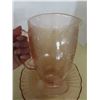 Image 2 : Depression pink open rose centerpiece low bowl with pitcher
