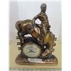 Image 1 : Vintage bronze bucking broslin clock, horse and rider clock