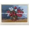 Image 2 : Poppy flowers needle point cross stitch picture- oof-white and golden coloured frame- 35"x28"