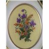 Image 5 : Pair of vintage needle work embriodery cross stitch wall hangings- 13"x12.5"