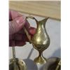 Image 4 : Pair of brass mortal and pestle , and small vase