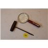 Image 1 : Antique hand drill & magnifying glass