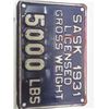 Image 3 : 1931 SK 5000lb gross weight plate