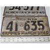 Image 3 : Alberta 1940 , 1949 licence plates
