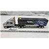 Image 1 : Kenworth "Hardcore Chopper" semi truck and trailer - 17.5" silver cab, broken front fender