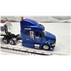 Image 2 : Kenworth tanker, semi truck and trailer - 17.5" blue cab