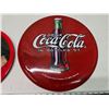 Image 3 : 15" Coca-Cola button sign, w/ 12.5" Coca-Cola tray