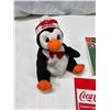 Image 4 : 4 NOS Coca-Cola items - salt n pepper, penguin, beach ball, etc.