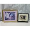 Image 1 : 2 Framed glass pictures - 22"w & 16"w