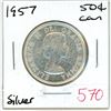 Image 1 : 1957 Canadian silver 50 cent coin