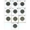 Image 1 : 10 Canadian nickel 50 cent coins - 1968-1975 & 2002