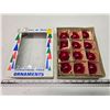 Image 2 : Box of 12 red vintage Christmas tree ornaments, made in Poland