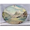 Image 4 : Oval painted glass painting - painted both sides - 15"x12"