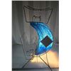 Image 5 : Retro magazine stand, w/ blue moon spaghetti lamp shade - works - 25"Hx13x13"