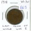 Image 1 : 1918 Canadian Large Cent. Last year of World War I. VF-30. Nice.
