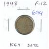 Image 1 : 1948 Canadian Silver 10 Cents. Key Date. F-12.