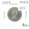 Image 1 : 1958 Canadian Silver 25 Cents. MS-63. Nice.