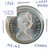 Image 1 : 1966 Large Beads Canadian Silver Dollar. MS-63 with Cameo. Nice.