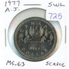 Image 1 : 1977 Attached Jewel Short Water Lines Canadian Nickel Dollar. MS-63. Scarce.