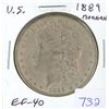 Image 1 : U.S. 1889 Morgan Silver Dollar. Philadelphia Mint. EF-40. Nice.