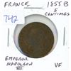 Image 1 : France. 1855B 5 Centimes. Emperor Napoleon III. VF.