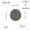 Image 1 : Switzerland 1921 5 Rappen. VF.