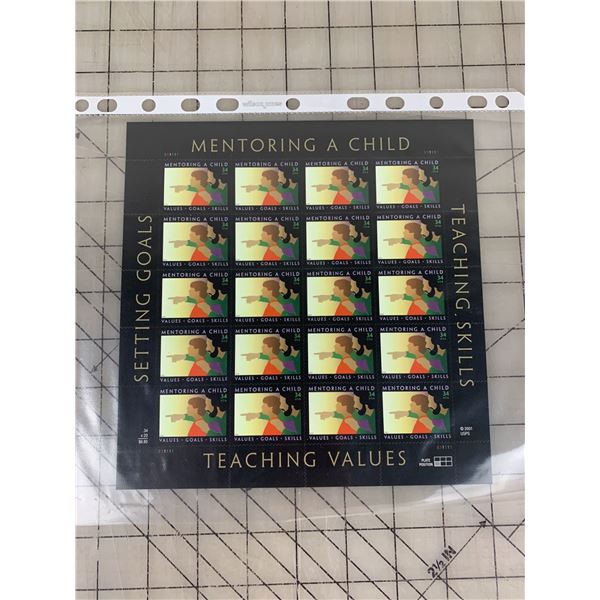 MENTORING A CHILD USA STAMP SHEET