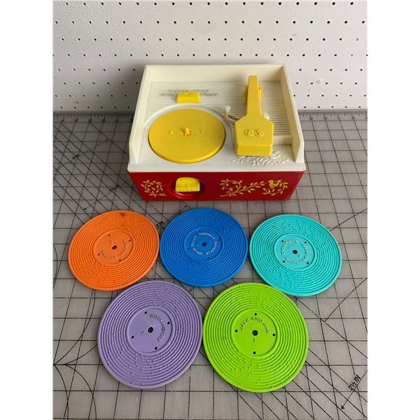 VINTAGE FISHER PRICE RECORD PLAYER AND RECORDS