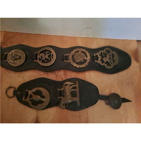 Two Vintage horse brass medallions